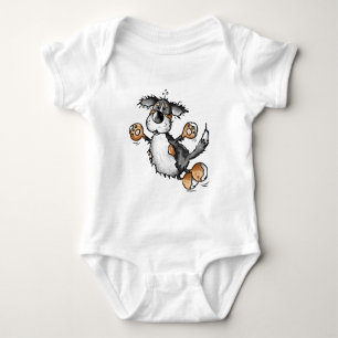 Body T-shirt heureux de bande dessinée de chien de