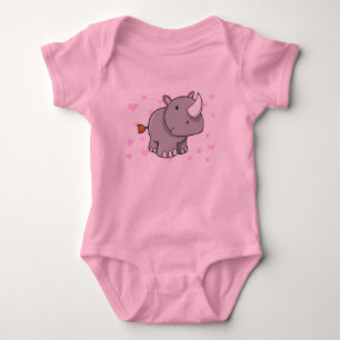 Body T-shirt mignon de rhinocéros de bébé