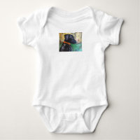 T-shirt noir doux de bébé de laboratoire par