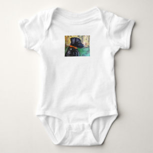 Body T-shirt noir doux de bébé de laboratoire par