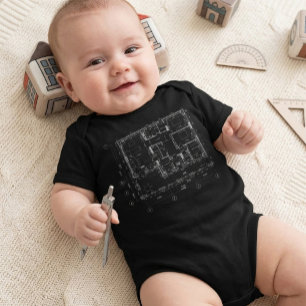 Body T-shirt pour futur architecte enfant avec plan dét