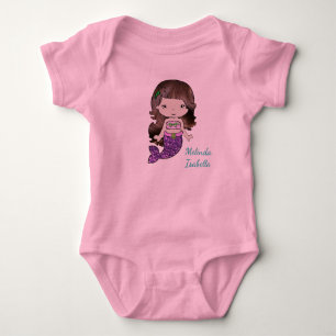 Body T-shirt une pièce personnalisé bébé sirène