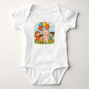 Body Teddy Bear Amusement avec des ballons et des enfan