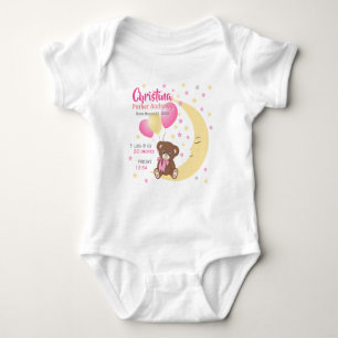 Body Teddy Bear assis sur la Lune Baby Birth Statistiqu