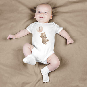 Body Teddy Bear Invitation pour le premier anniversaire