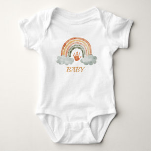Body Teinte terreuse Aquarelle Boho Arc-en-ciel "Bébé" 