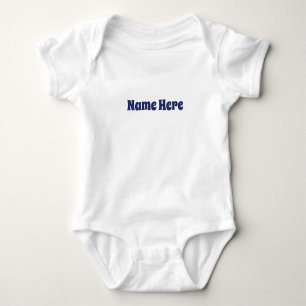 Body Texte de nom personnalisé mignon bleu marine blanc