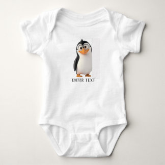 Body Texte personnalisé Pingouin Peeking Bébé Bodysuit