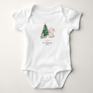 Body Thème de lapin personnalisé pour le premier Noël d