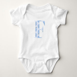 Body Toile Bleue Floral Hydrangea "F" One-Sie