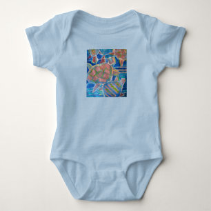 Body Tortues bleues bébé romper