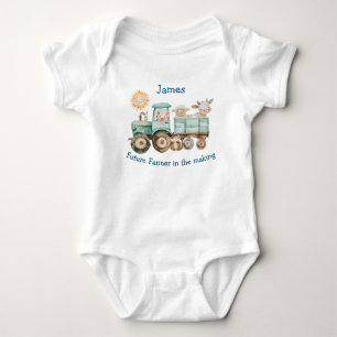 Body Tracteur adorable avec animaux de la ferme