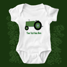 Tracteur de ferme verte dessinant votre Slogan