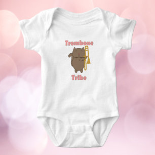 Body Tribu du Trombone Mignon Chat Drôle Lettres Roses