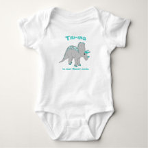 Tricératops blanc Boy Boy Bodysuit