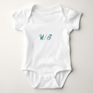 Body Turquoise monogramme nom de couple de mariage simp