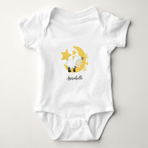 Body Tutu Lune Étoiles & Agneau Bébé Monogramme