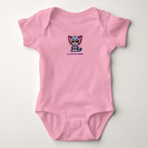 Body Tye Teint Large Cartoon Kitty Chat Dit Aimer Me