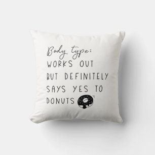 Body Type Doughnuts Throw Pillow