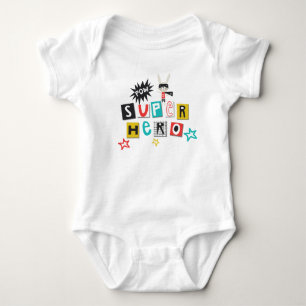 Body Typographie colorée funky Super Hero Pow Boy
