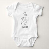 Typographie moderne Oh baby shower cadeau de fête