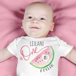 Body Un dans Melon Watercolor 1er anniversaire