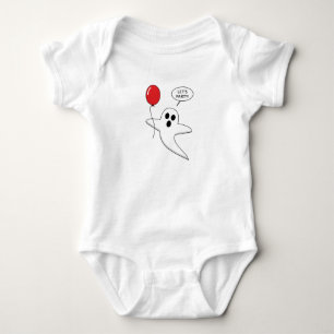 Body Un joli fantôme de dessin animé avec un ballon rou
