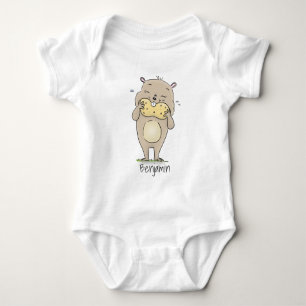 Body Un joli hamster souriant avec un dessin animé d'ar
