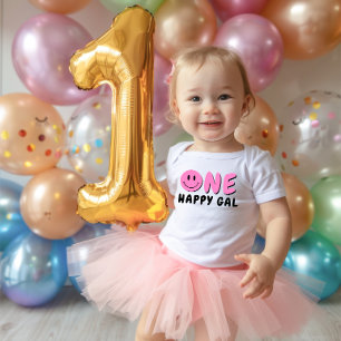 Body Un joyeux Gal 1er Anniversaire rose Smiley