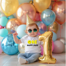 Un joyeux Mec 1er anniversaire Smiley Jaune