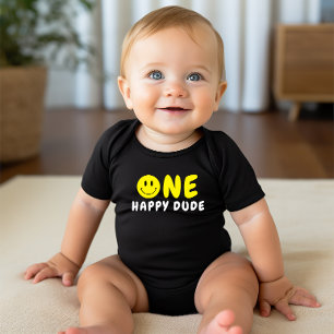 Body Un joyeux Mec 1er anniversaire Smiley Jaune