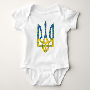 Body Un trident ukrainien texturé drapeau d'Ukraine cou