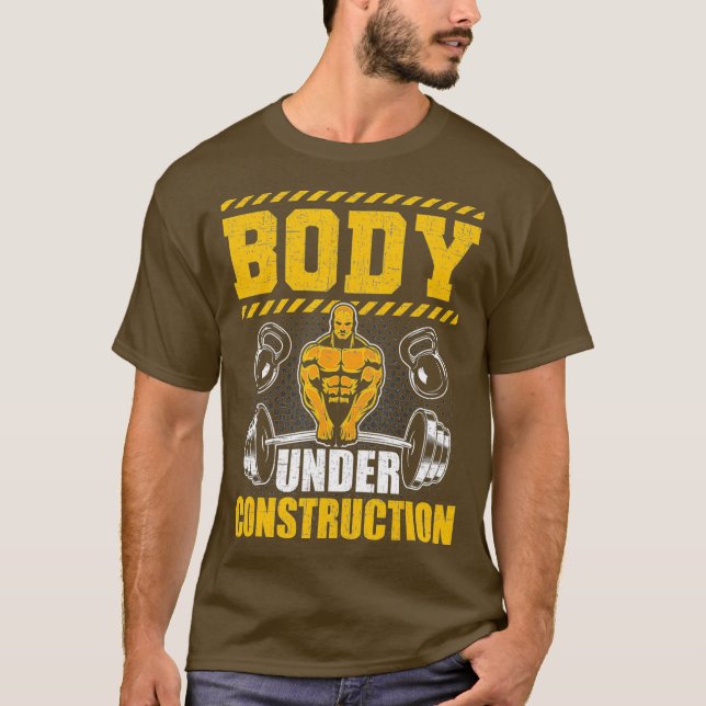 Body Under Construction Bodybuilding Workout T-Shirt (Front)