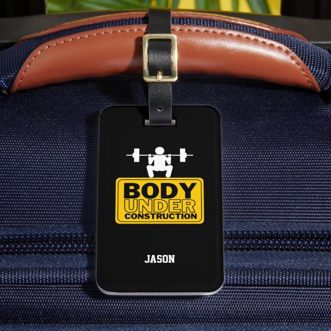 Body Under Construction Custom Name Luggage Tag (Front Insitu 2)