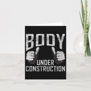 Body Under Construction Gym Workout Bodybuilding Card