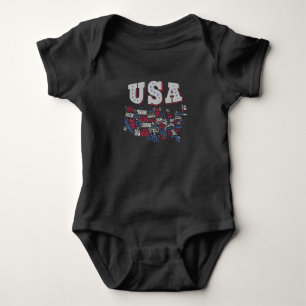 Body USA Map Etats-Unis Amérique Amérique