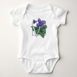 Body V pour le monogramme de fleur de violettes