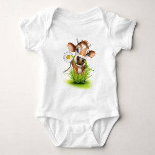 Body Vache du Jersey dans l'herbe