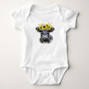 Body Vache et tournesol, vache des hautes terres