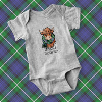 Vache Highland avec Forbes Écharpe Tartan