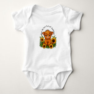 Body Vache mignonne avec des tournesols