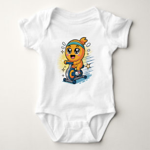 Body Vélo d'exercice de cyclisme orange mignon dessin a