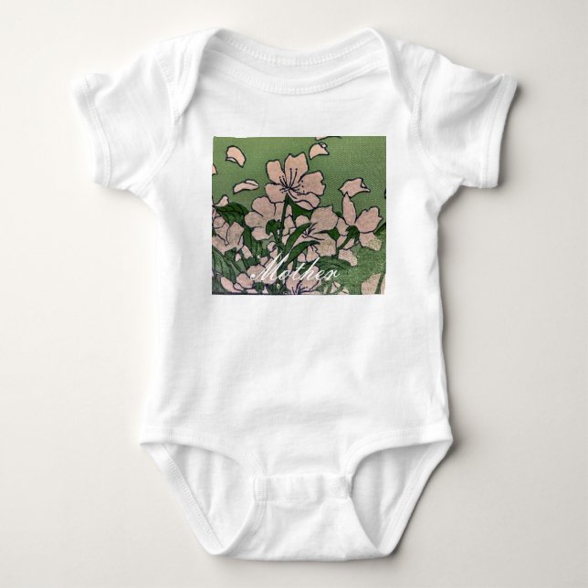 Body Vert fleur rose (Devant)