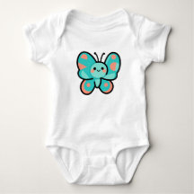 Vêtements de bébé avec papillon sarcelle mignon et