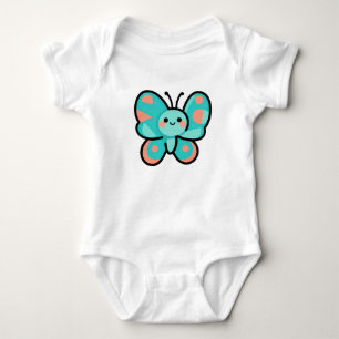 Body Vêtements de bébé avec papillon sarcelle mignon et