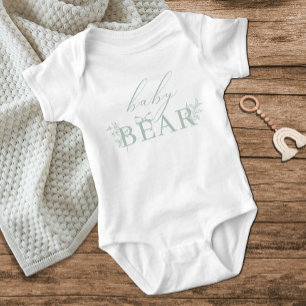 Body Vintage intemporel floral vert bébé ours