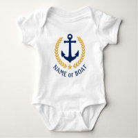 Votre bateau ou nom Ancre Gold Laurel Feuille Star