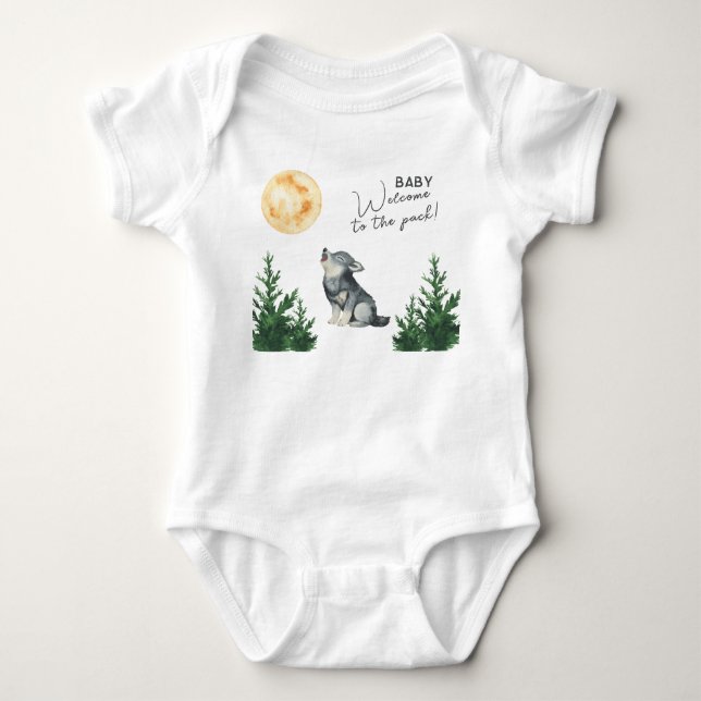 Body Watercolor Wolf Baby Shower  (Devant)
