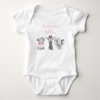 Wild One Animal Safari noir blanc rose Anniversair