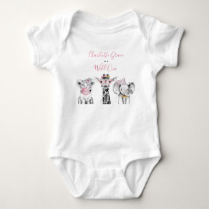 Body Wild One Animal Safari noir blanc rose Anniversair